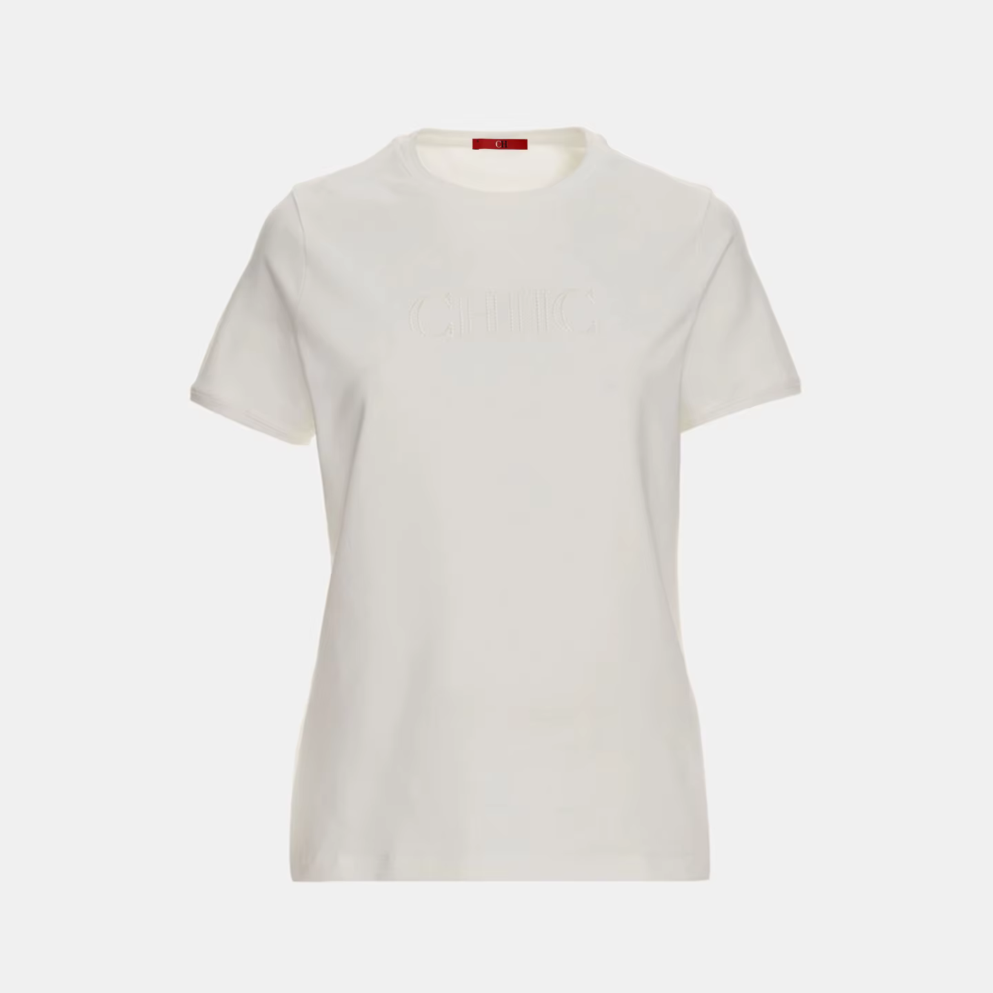 Vêtements pas chers - T-shirt en coton à manches courtes et col rond pour femme avec lettres - Style