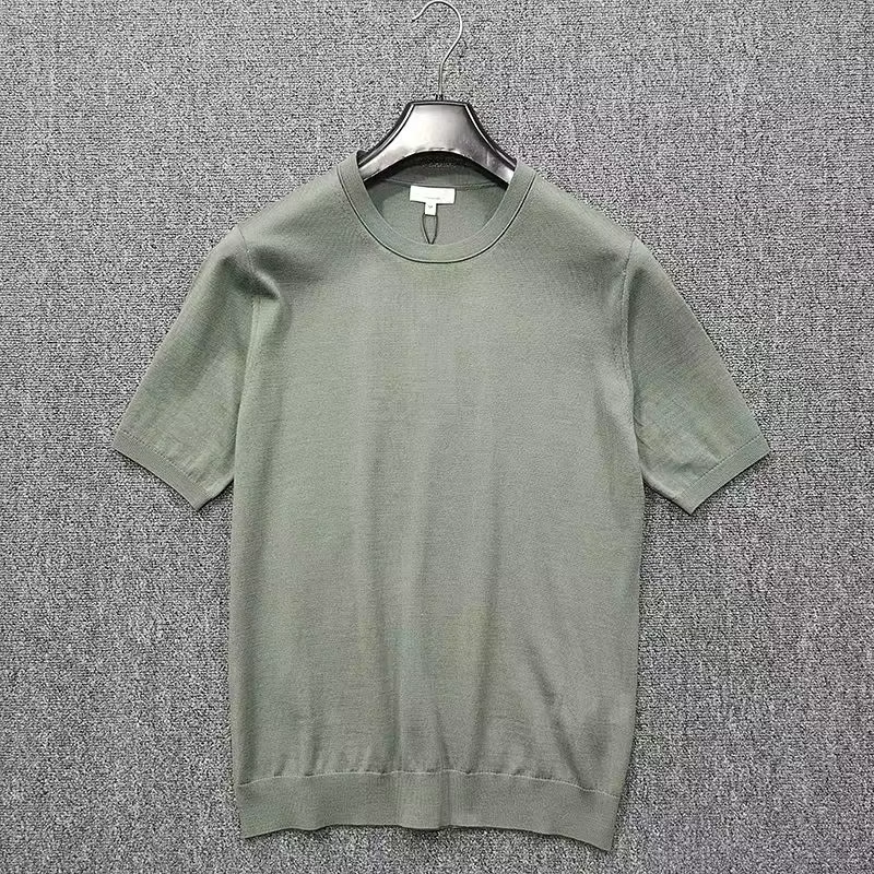 T-shirt à manches courtes et col rond pour hommes, 100% laine mérinos, haut ultra fin, t-shirts en t