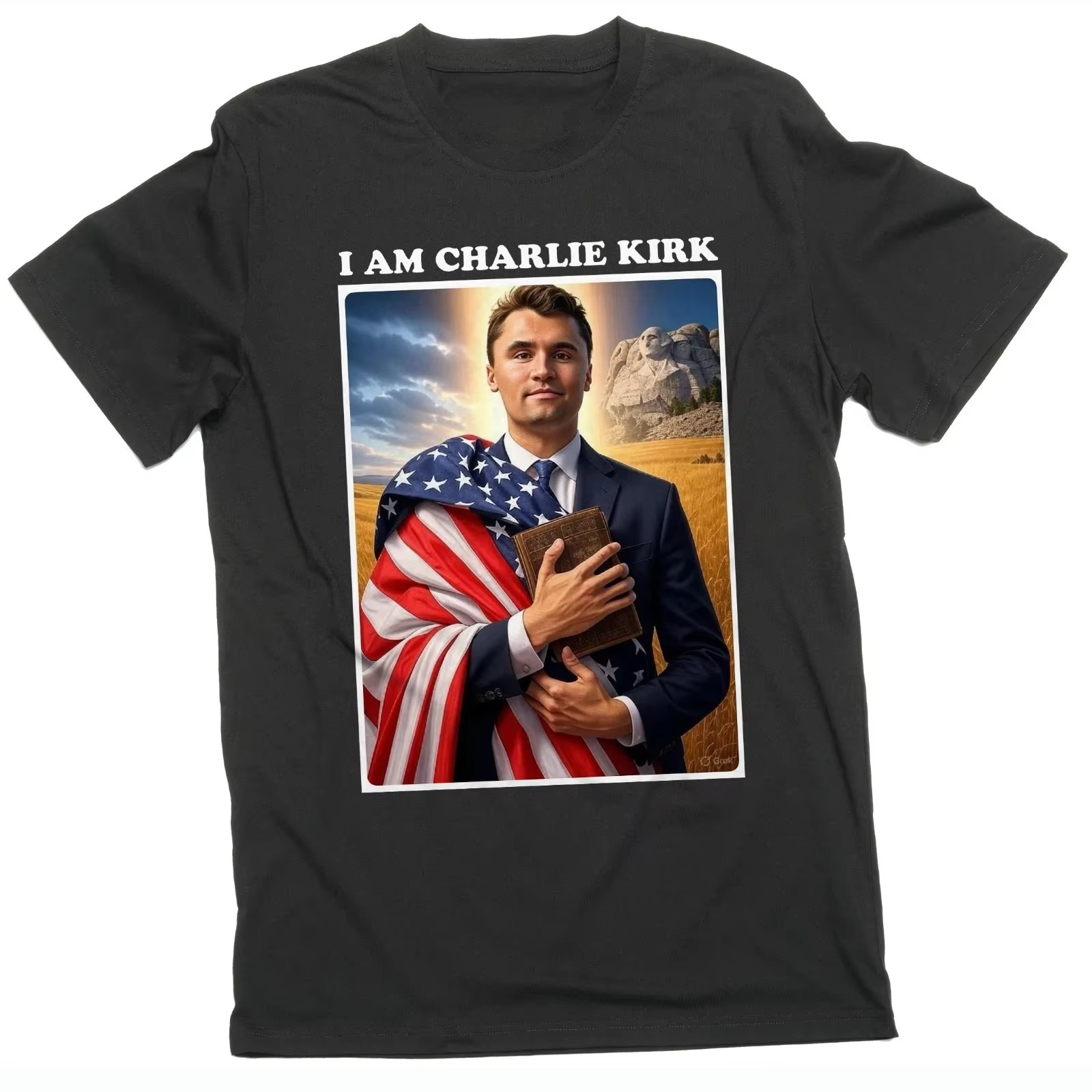 T-shirt imprimé I Am Charlie Kirk Patriotic USA Christian Jesus, vêtement confortable et respirant,