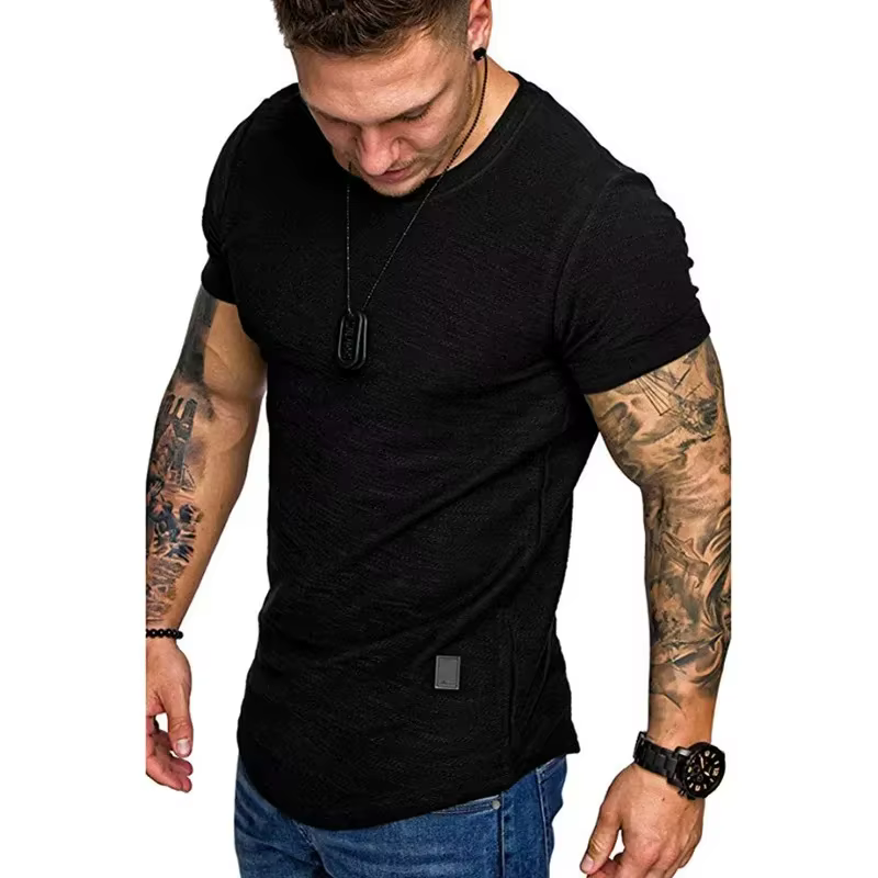 T-Shirts à manches courtes pour hommes, col rond, chemise décontractée, été, basique, léger, mode, a