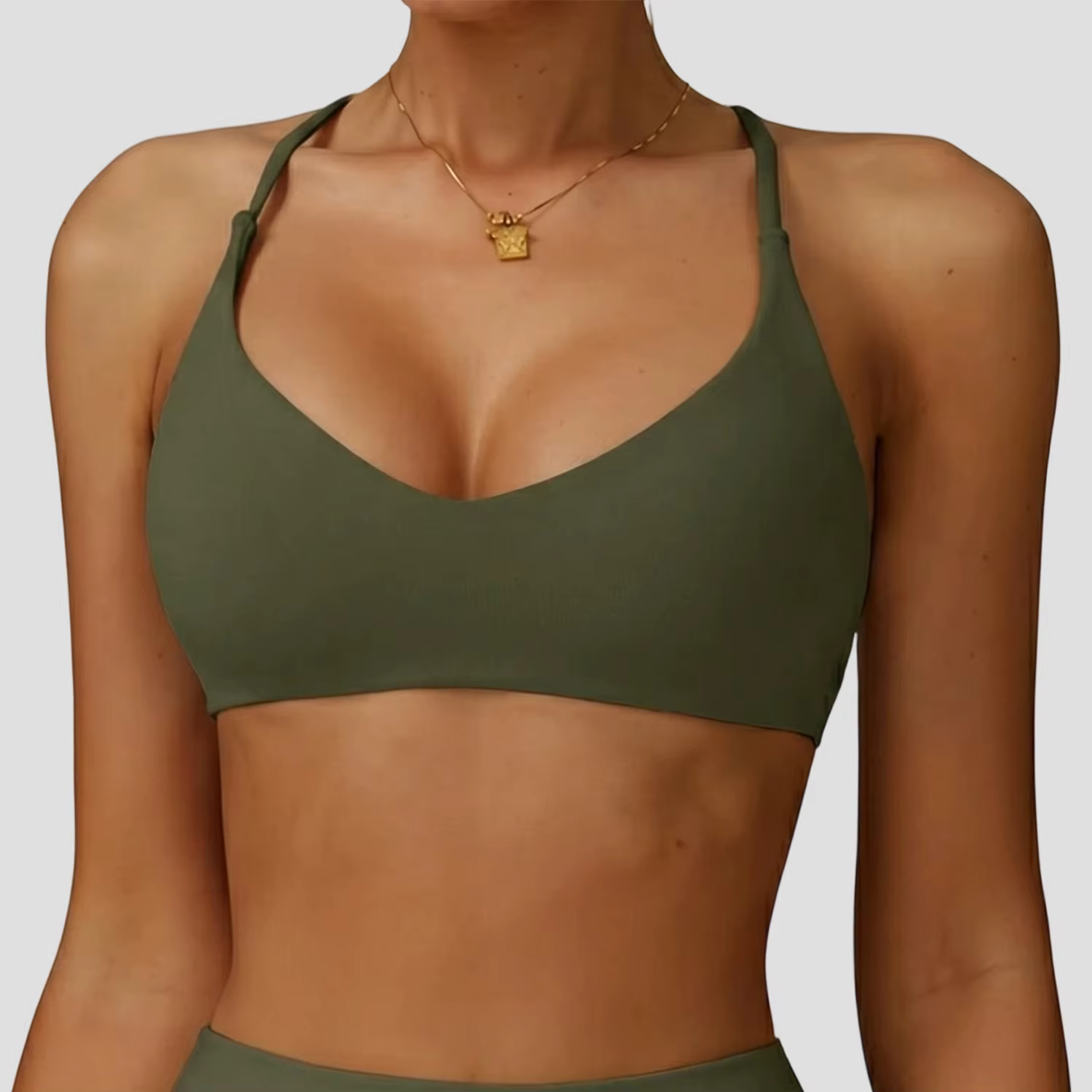 Soutien-gorge de sport à maintien élevé pour femme, sous-vêtement de gym push-up, dos croisé, crop t