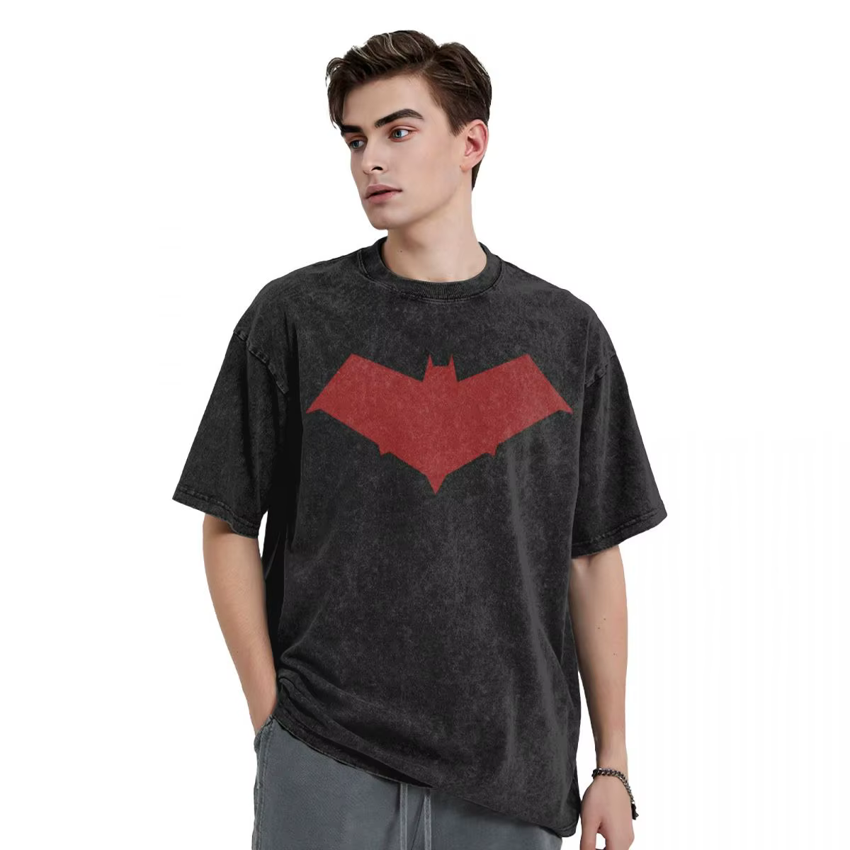 T-Shirt à Capuche Rouge avec Emblème pour Homme, Vêtement Mignon, à la Mode, Bon Marché, MT Customs