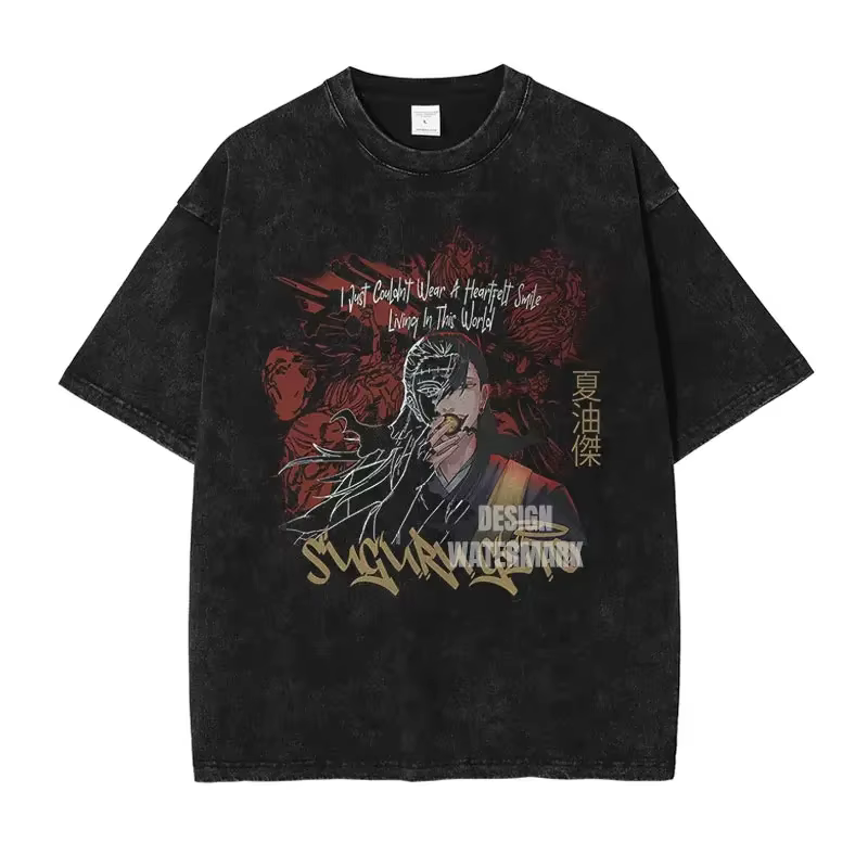 Anime j-jujutsu k-kaisen t-shirts Vintage lavé CHOSO T-shirt surdimensionné à manches courtes Fushig