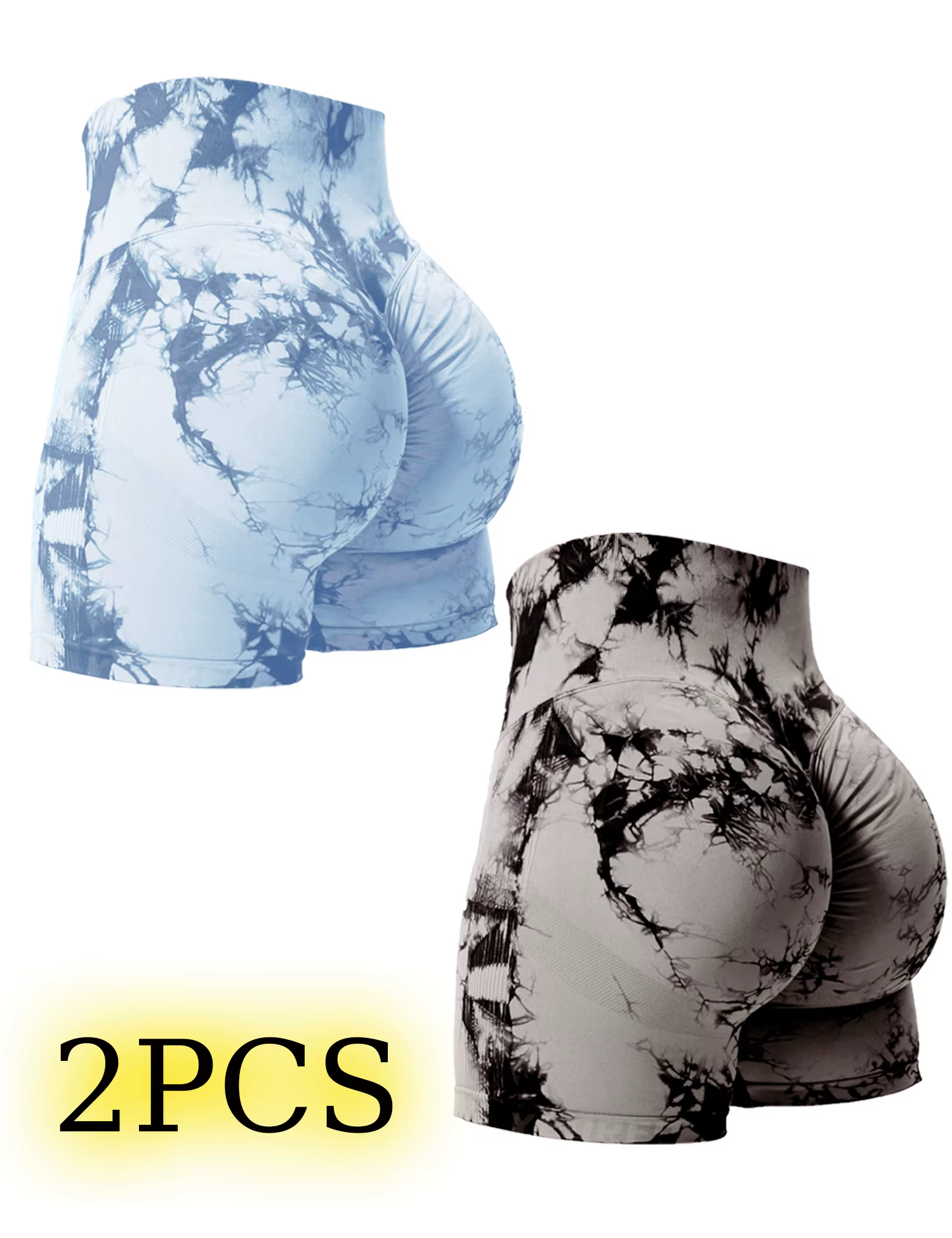 2 pièces cravate colorant bout à bout Sexy Shorts de Sport femme maigre Stretch taille haute Sport S