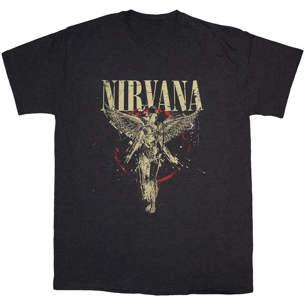 T-shirt Nirvana 2026 Nouveau motif Smiley Face en mélange de coton pour hommes, femmes et unisexe, c