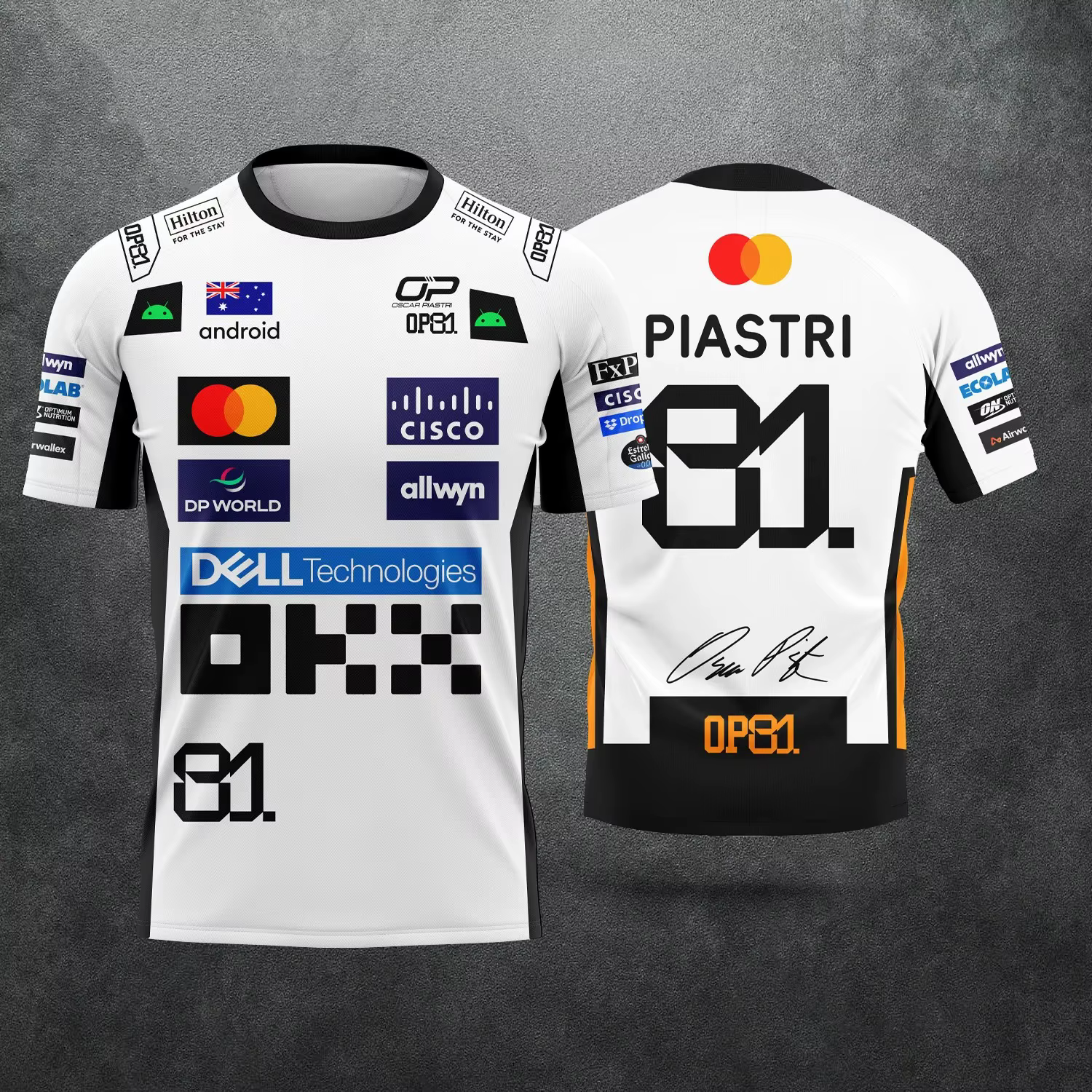 T-shirts de course pour hommes et femmes - Pilote # 1 Lando Norris & Driver # 81 Piastri Fan Tops Sp