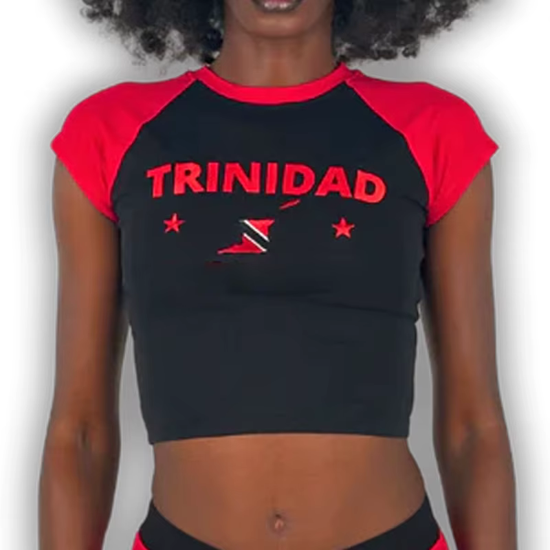 T-shirt à manches courtes et col ras du cou pour femme, vêtement de sport décontracté, haut court, b