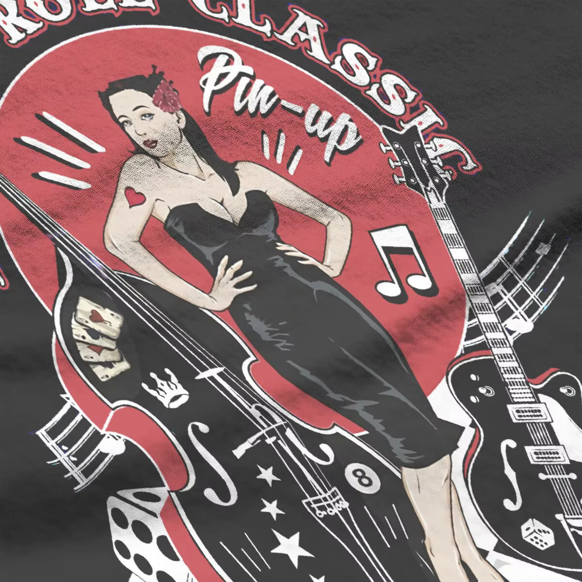 Rockabilly-T-shirt Vintage Rock and Roll pour Femme, Chaussettes Hop, Pin Up, Fille, Y2k, Polyester,