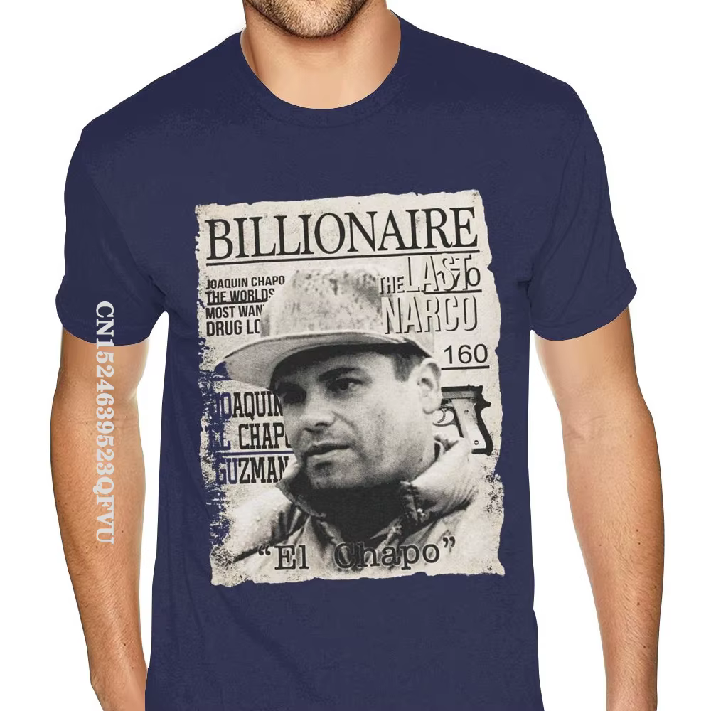 T-shirt de marque "The Last Narco El Chapo" pour hommes, surdimensionné, en coton, grande taille, St
