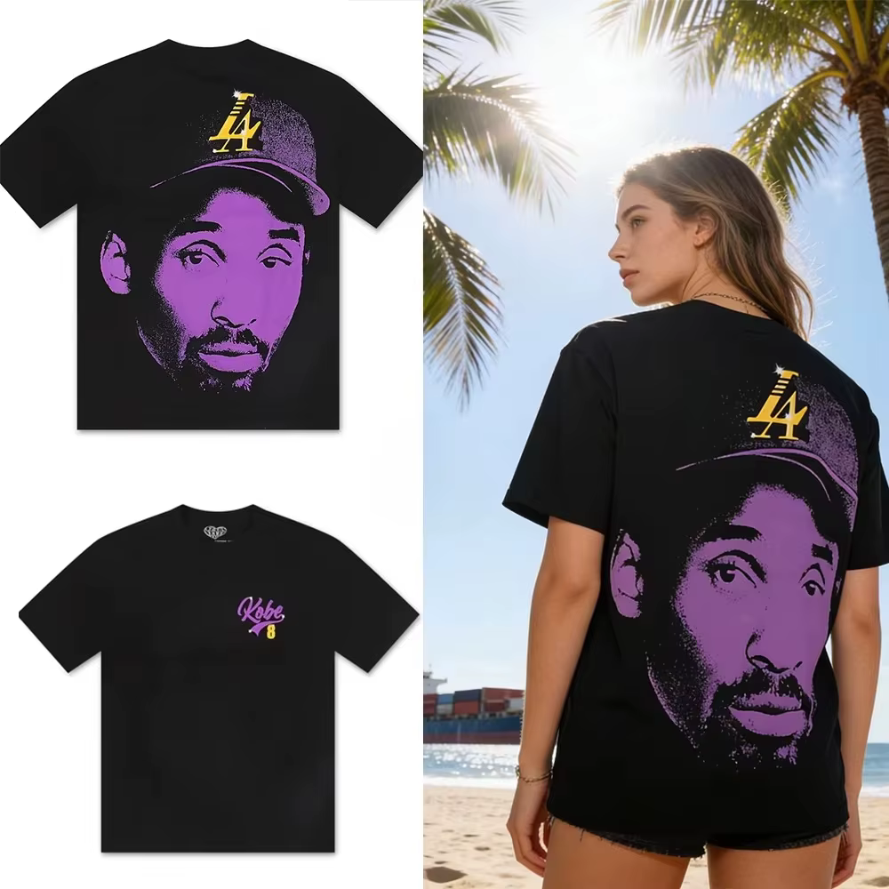 T-shirt classique de superstar de basket-ball légendaire Kobe, t-shirt graphique en coton pour homme