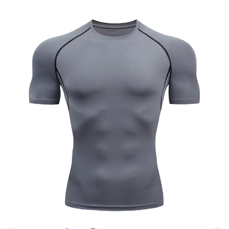 T-shirt de compression à manches courtes pour homme, t-shirt de sport, sweat-shirt de fitness, survê