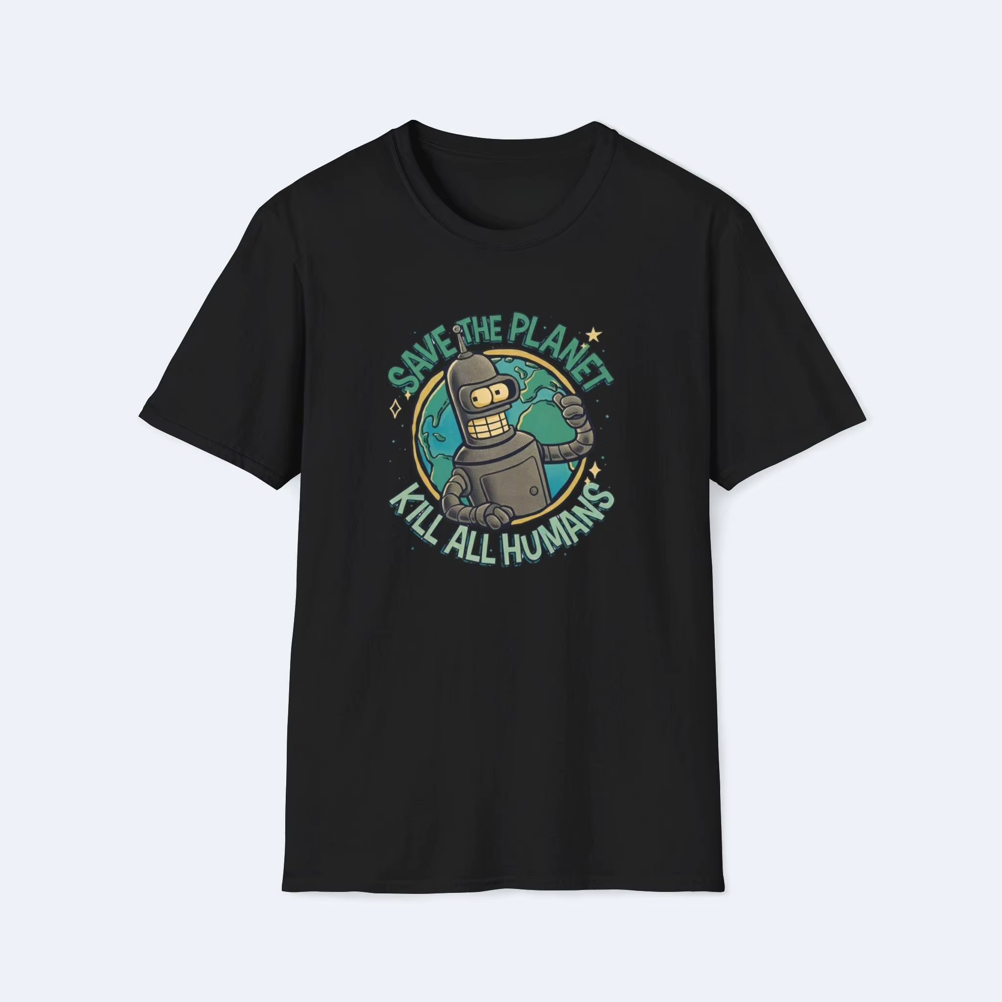 Save The Planet Bender Tee - T-shirt graphique amusant Futurama, chemise de robot écologiste, Eco &