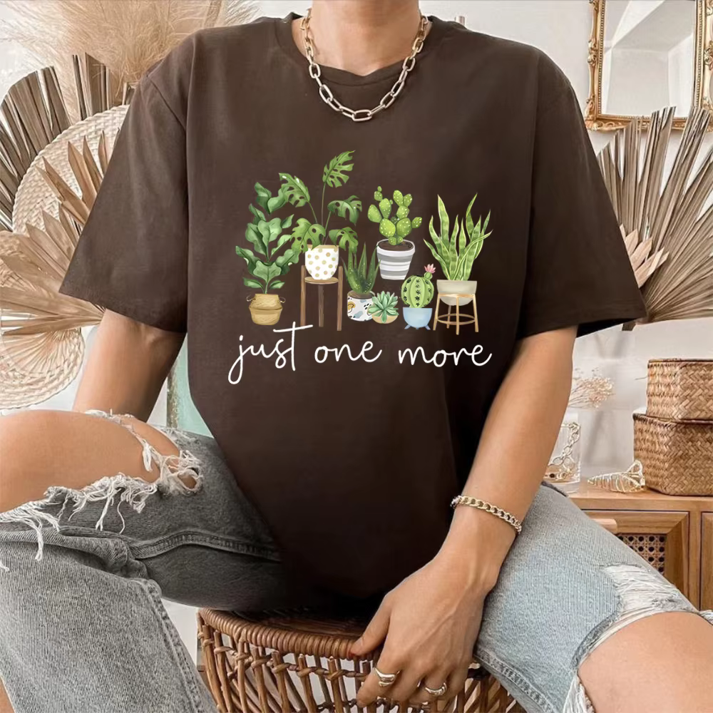 Juste un plus t-shirt plante dame t-shirt plante folle femmes chemises jardinage t-shirt femmes manc