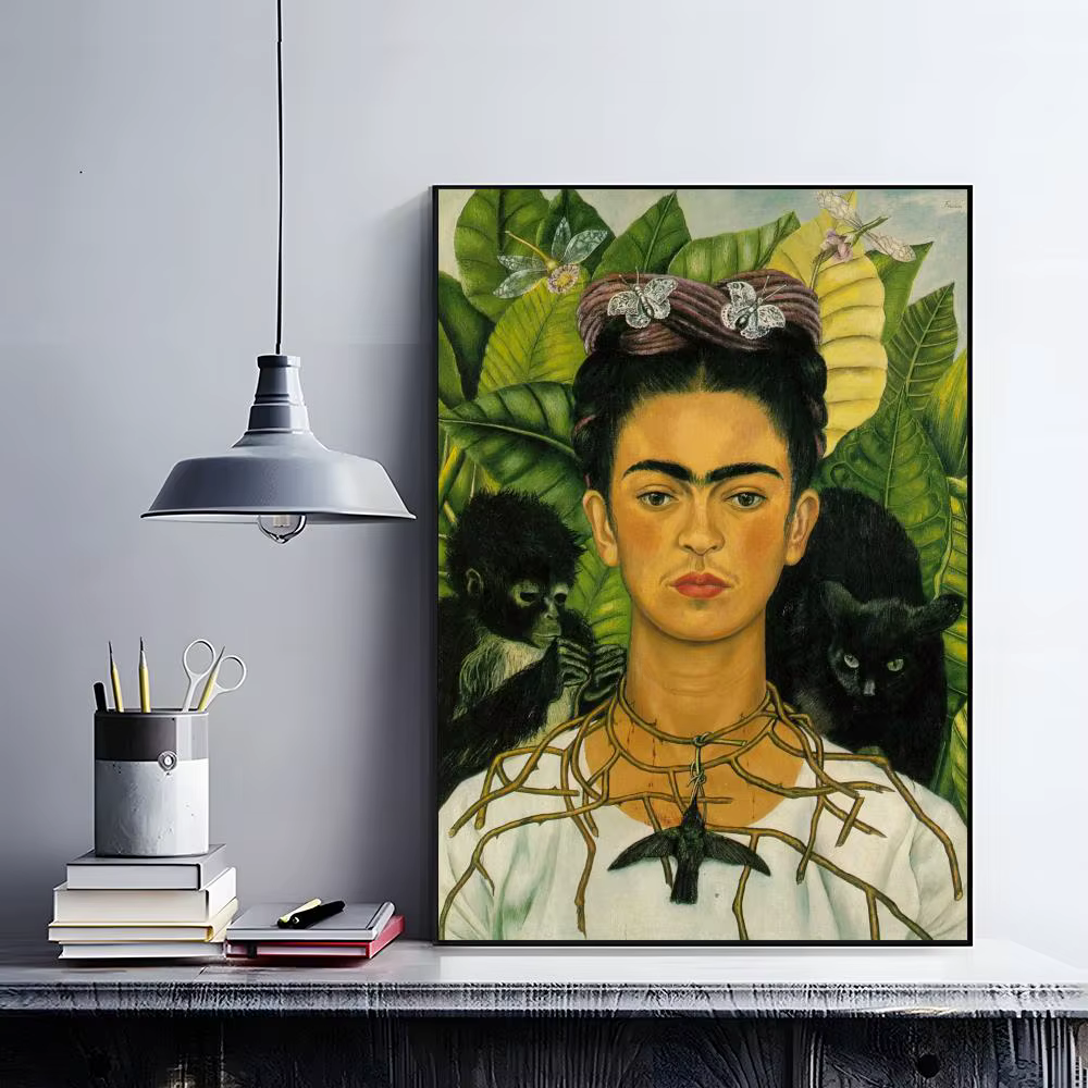 Affiche artistique de la peintre Frida Kahlo, art rétro, décoration pour restaurant et bar