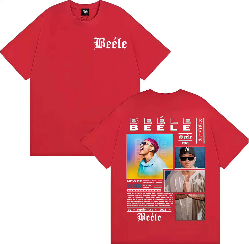 Rappeur BEELE Album Tour 2025 Merch t-shirts hommes femmes Hip Hop Pop musique rue T-shirt 100% coto