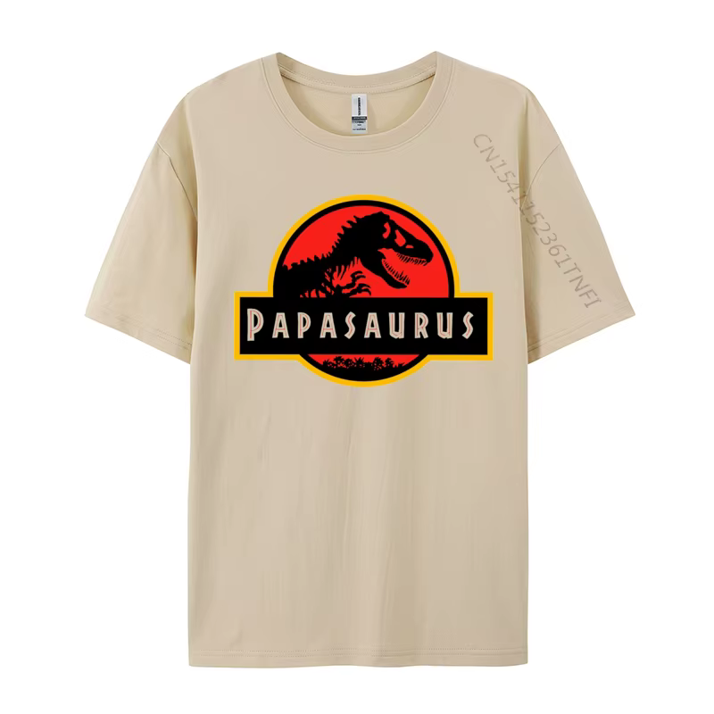 T-shirt en coton Papasaurus pour hommes, t-shirts Family Lovers Day, 2024 Discount, T-Shirt Papasaur