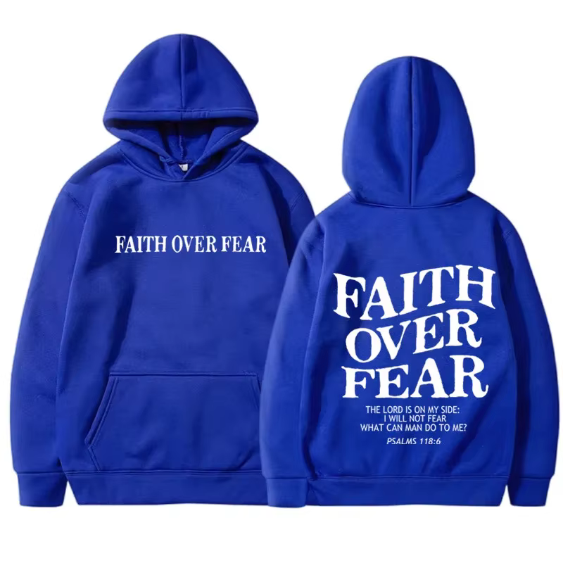 FAITH OVER FEAR sweat à capuche imprimé pour hommes femmes décontracté à manches longues sweats à ca