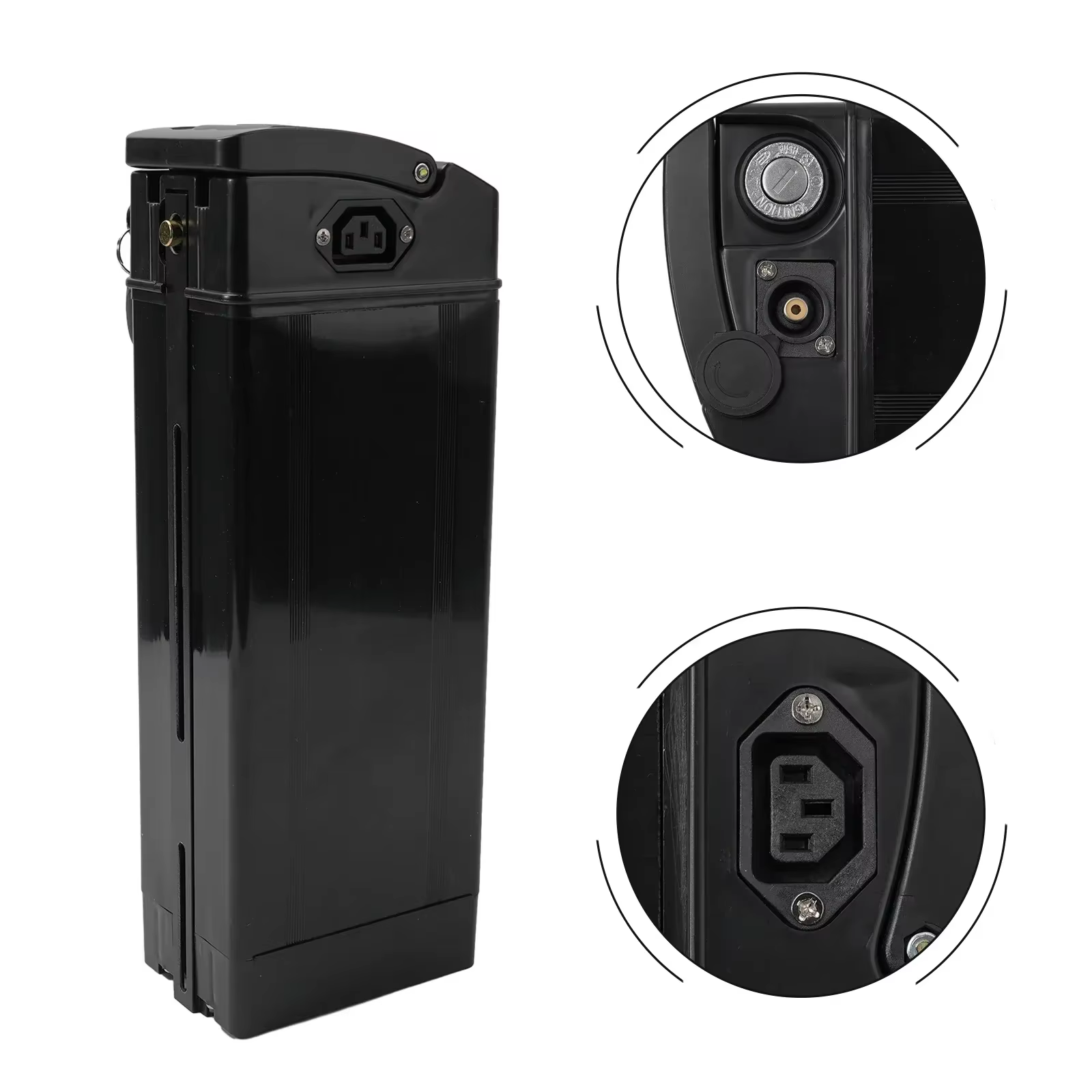 Boîtier de batterie de vélo électrique fiable, boîtier de support de vélo électrique avec prise de c