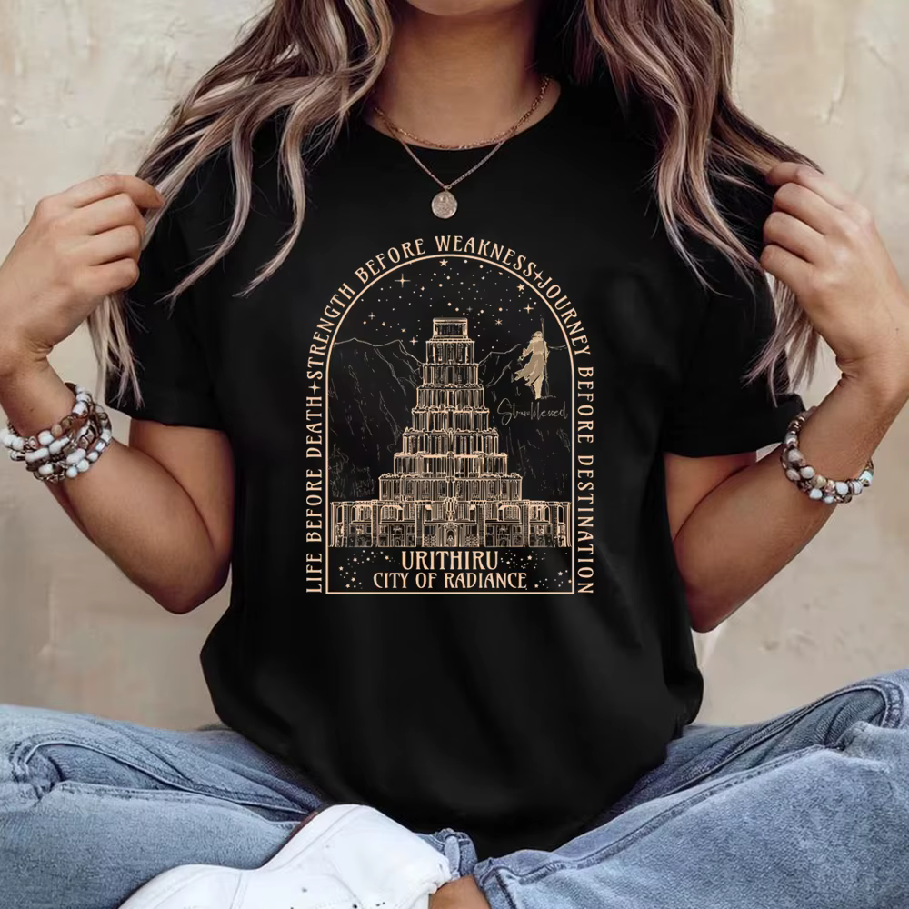 Stormlight archives T-Shirt Urithiru ville d'éclat T-Shirt Cosmere chemises vent et vérité manches c