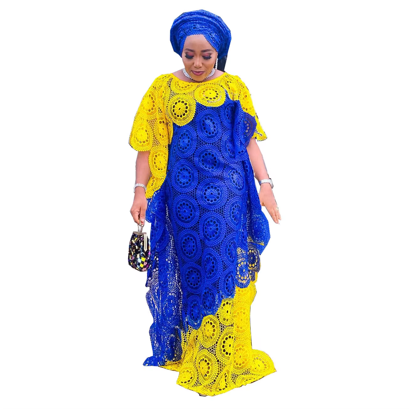Robe de soirée africaine en dentelle pour femmes, vêtements africains élégants, mode musulmane, abay