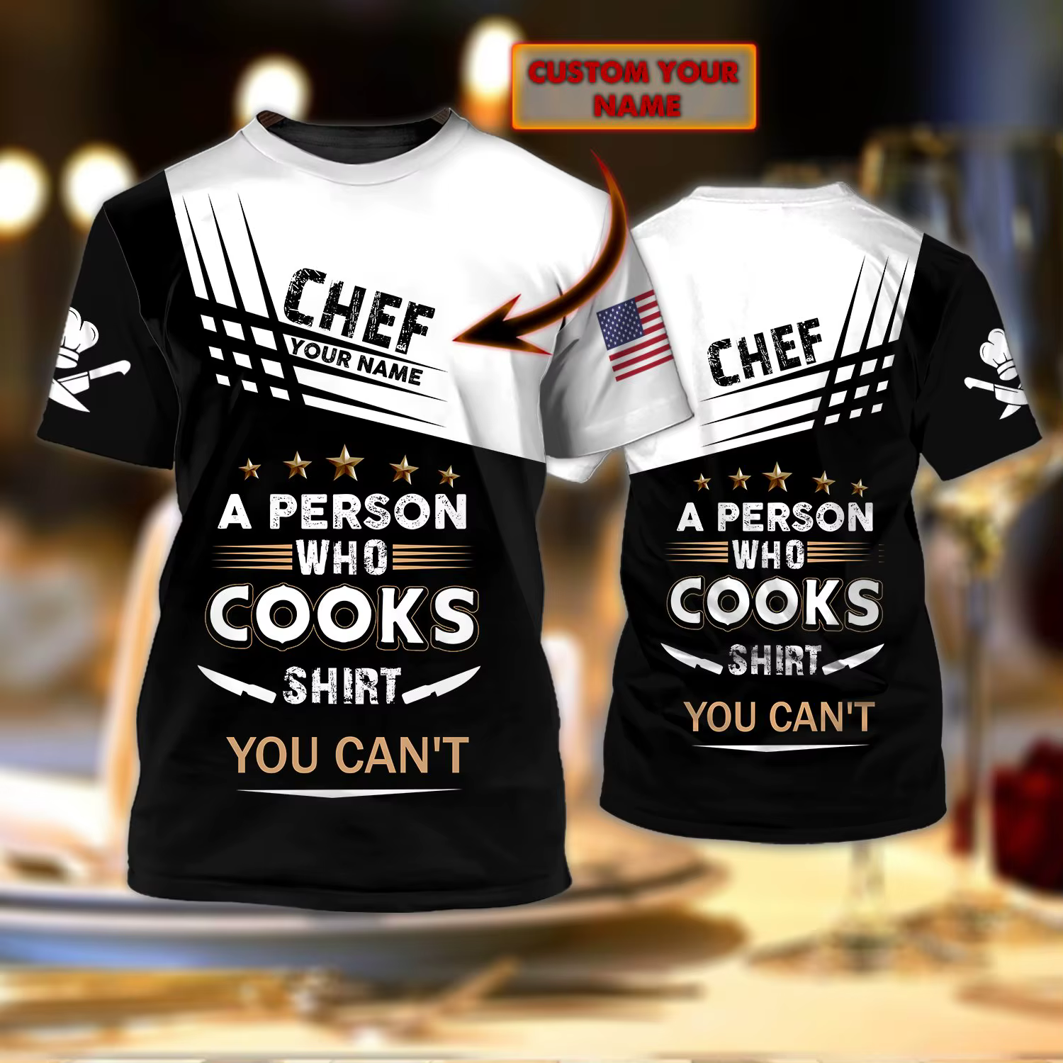 2025 offre spéciale mode t-shirt Chef cadeaux nom personnalisé 3D imprimé hommes été à manches court
