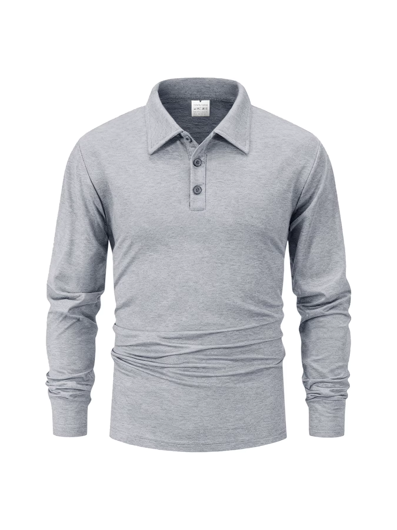 Polo à manches longues pour hommes, T-Shirt basique, Streetwear quotidien, Jogging, hauts de Sport, 