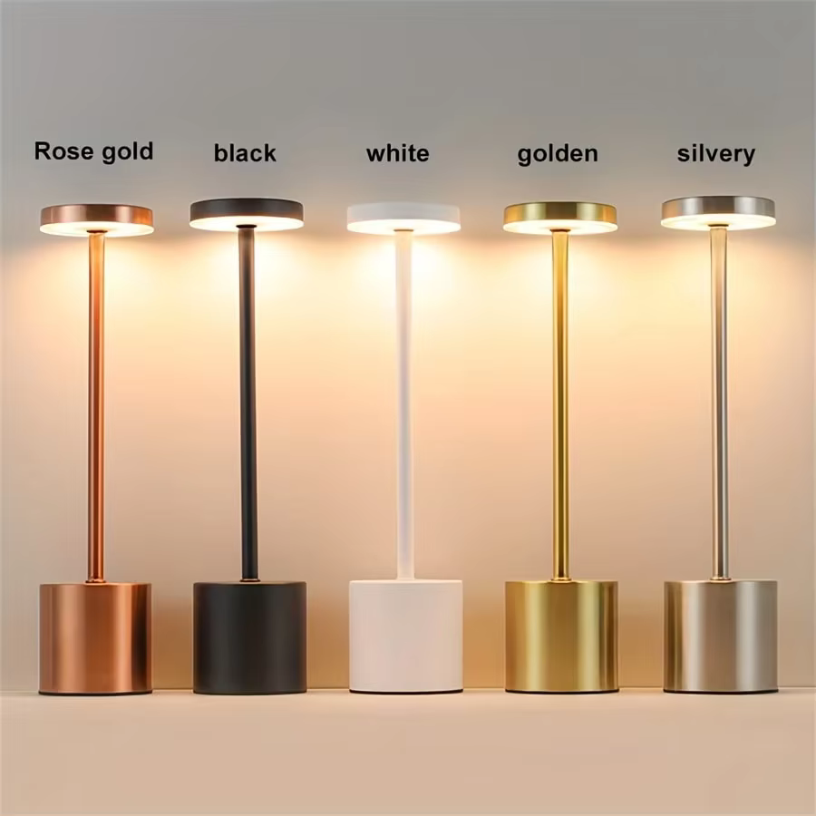 Lampe de table réglable au toucher moderne, lumière ambiante portable en métal, adaptée à la décorat