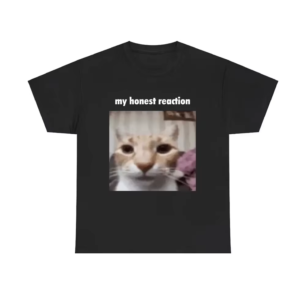 Ma réaction honnête T-shirts chat drôle imprimé T-shirts femmes décontracté à manches courtes T-shir