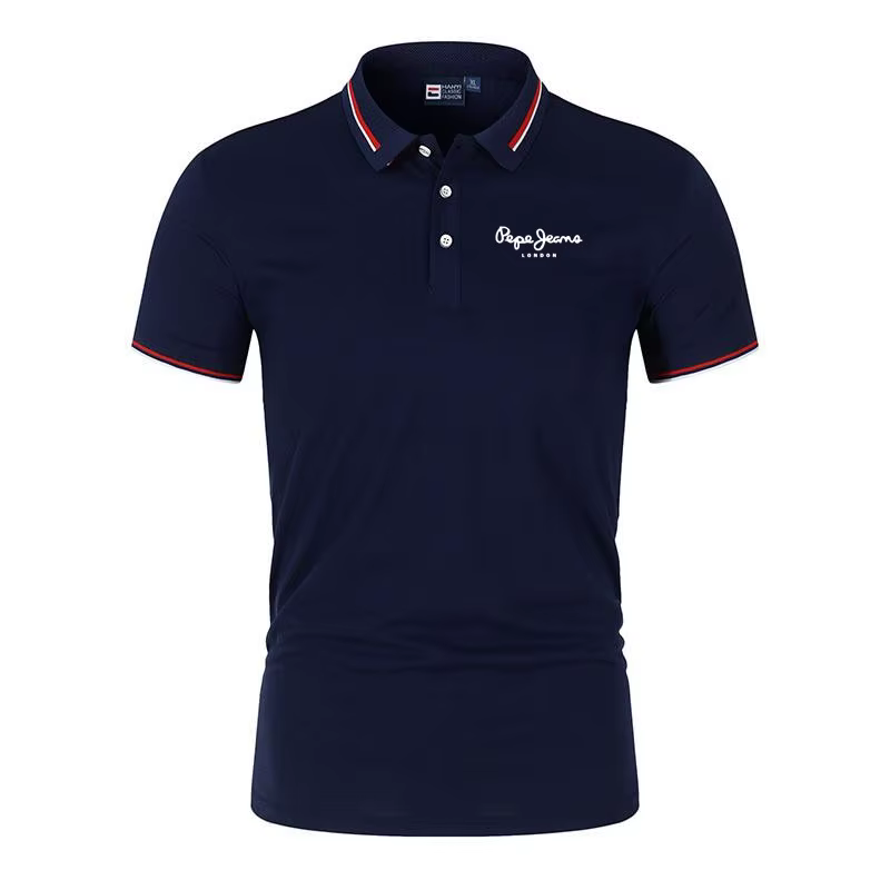 Polo décontracté respirant et confortable pour homme, couleur unie, haute qualité, manches courtes –