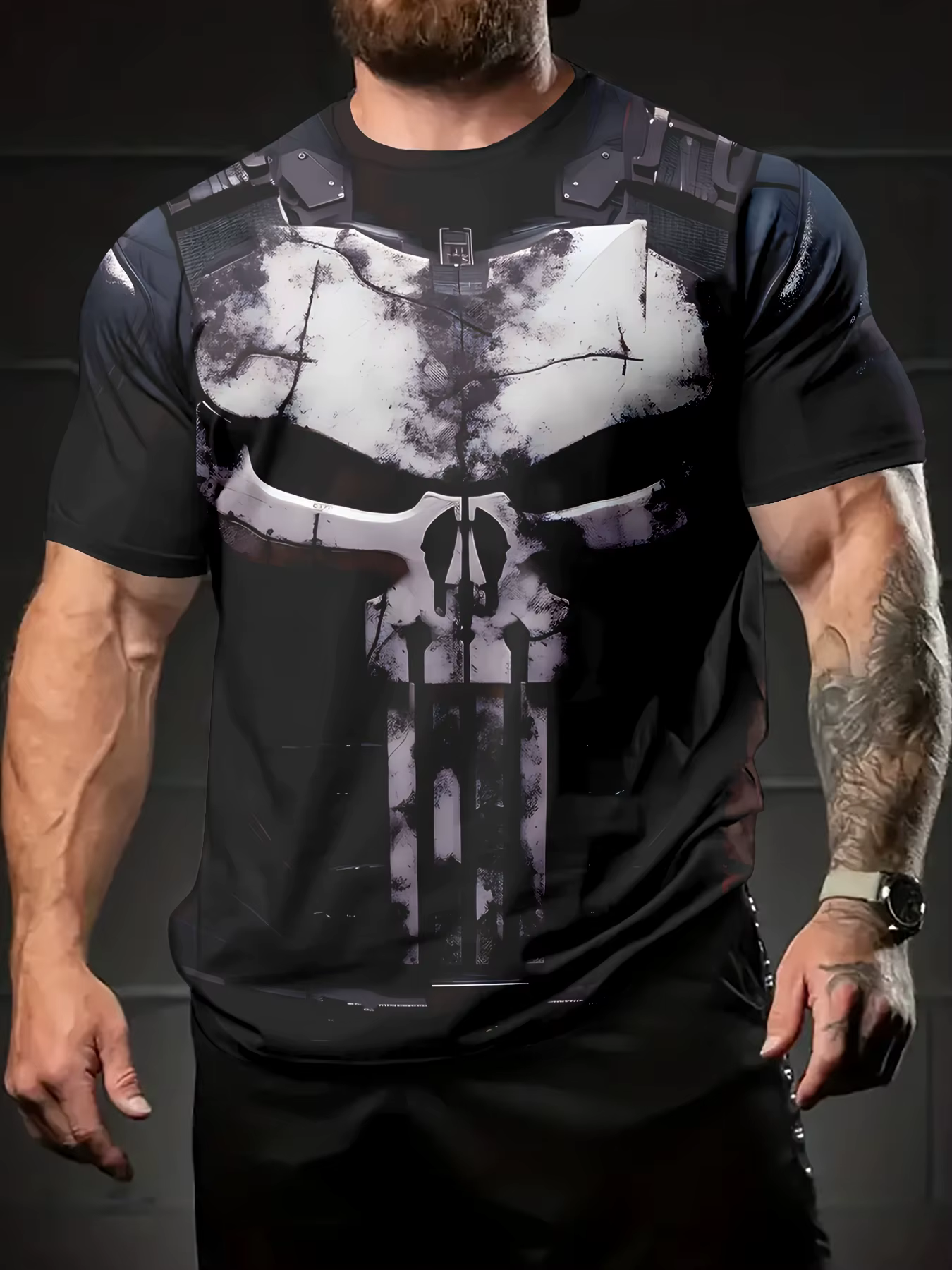 Marvel T-Shirt col rond décontracté pour hommes série Marvel Anime imprimé graphique haut super-héro