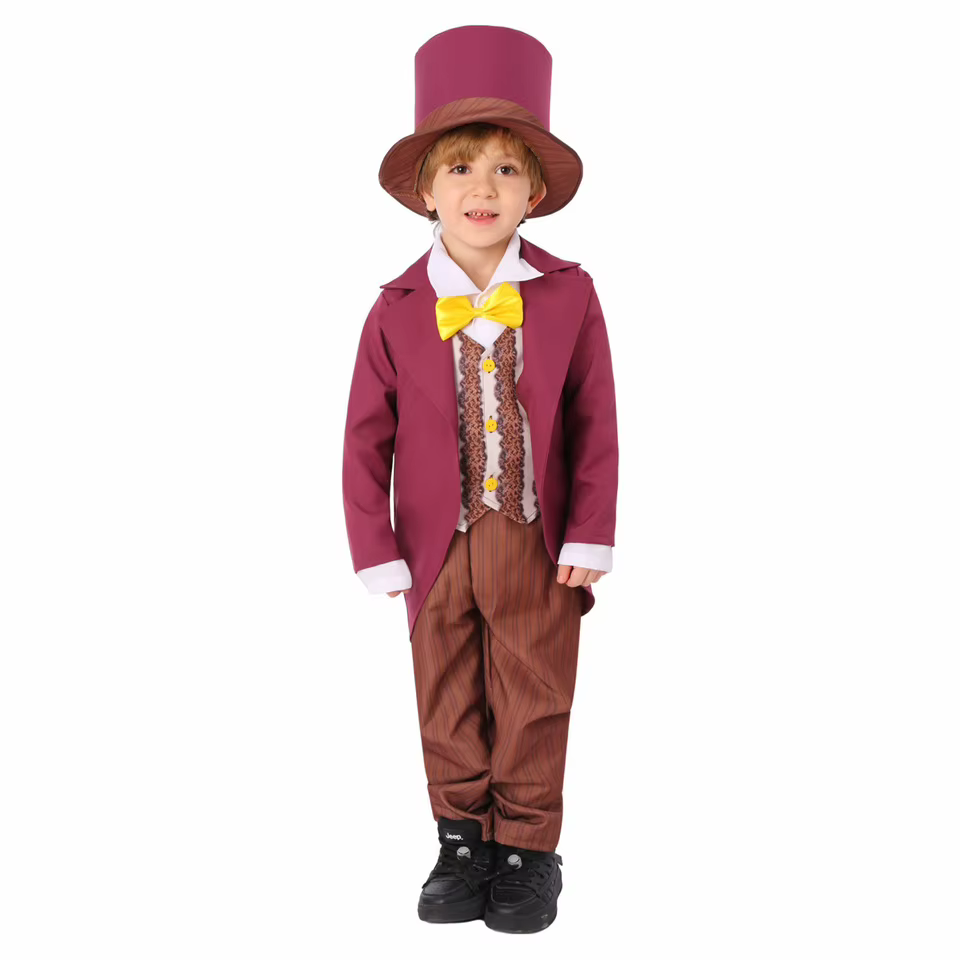 Film d'Halloween rouge Charlie et la usine de chocolat Charlie Boy Costume de jeu de rôle Costume de