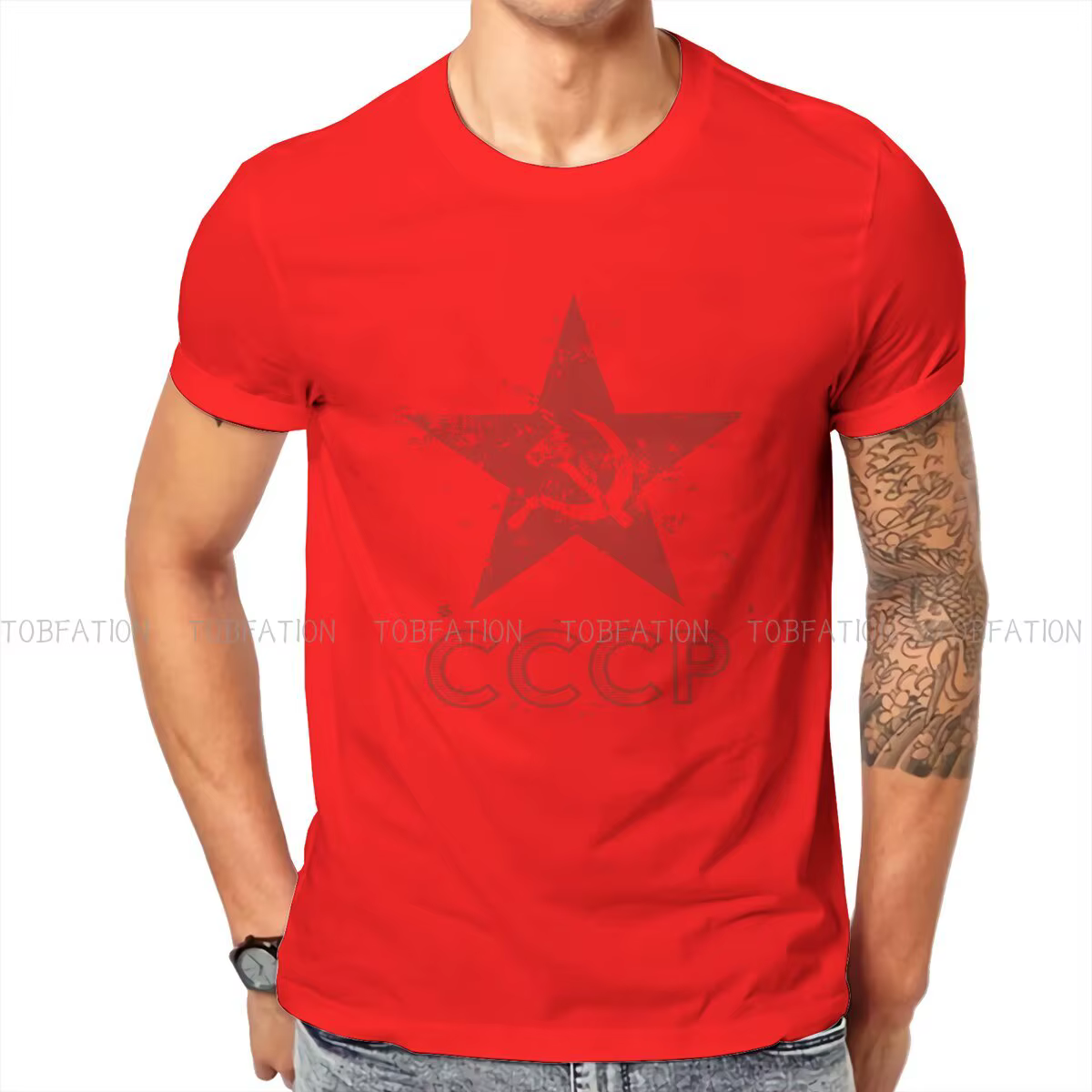 Russe URSS CCCP t-shirts originaux CCCP Vintage marteau & faucille étoile impression hommes t-shirt 
