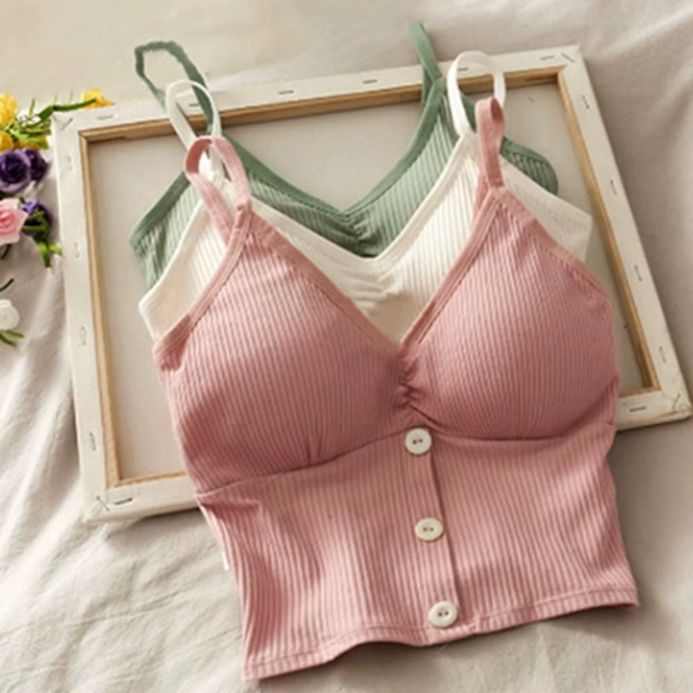 Femmes tricoté débardeur sangle gilet femme tricot haut court poitrine enveloppement pur sous-vêteme