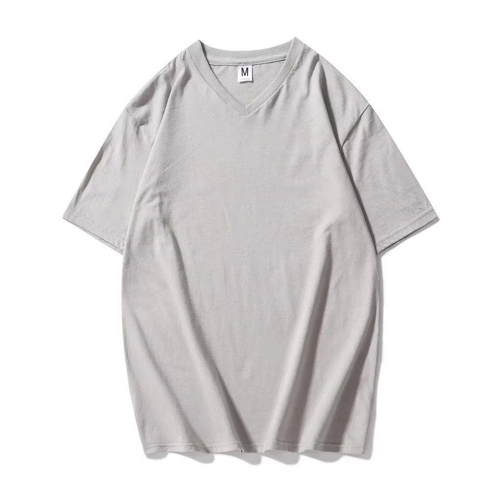 KB-T-shirt à Manches Courtes en Coton pour Homme, Vêtement à Col en V, Style Document Pur