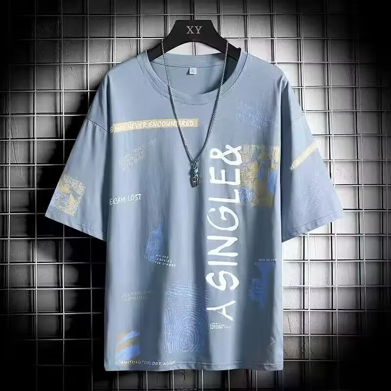 T-Shirt à Col Ras du Cou pour Homme, Vêtement de Rue, Style Rétro, Anime, à la Mode