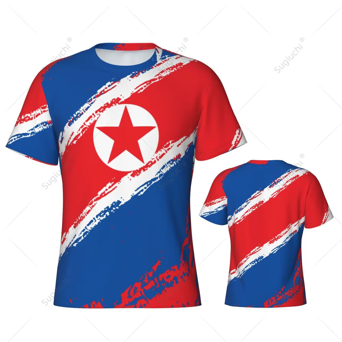 T-shirt de sport ajusté pour hommes et femmes, avec nom et numéro personnalisés, couleur du drapeau