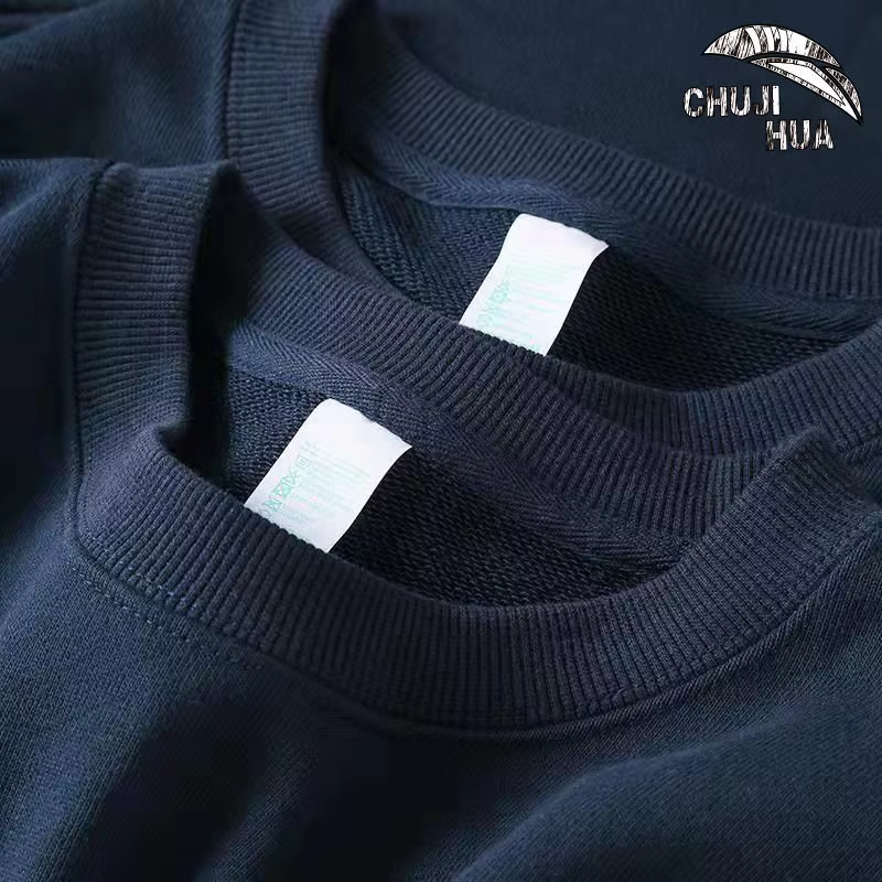 T-shirt à Manches sulfet Col Rond pour Homme et Femme, Vêtement 100% Coton, Solide, pour le dehors, 