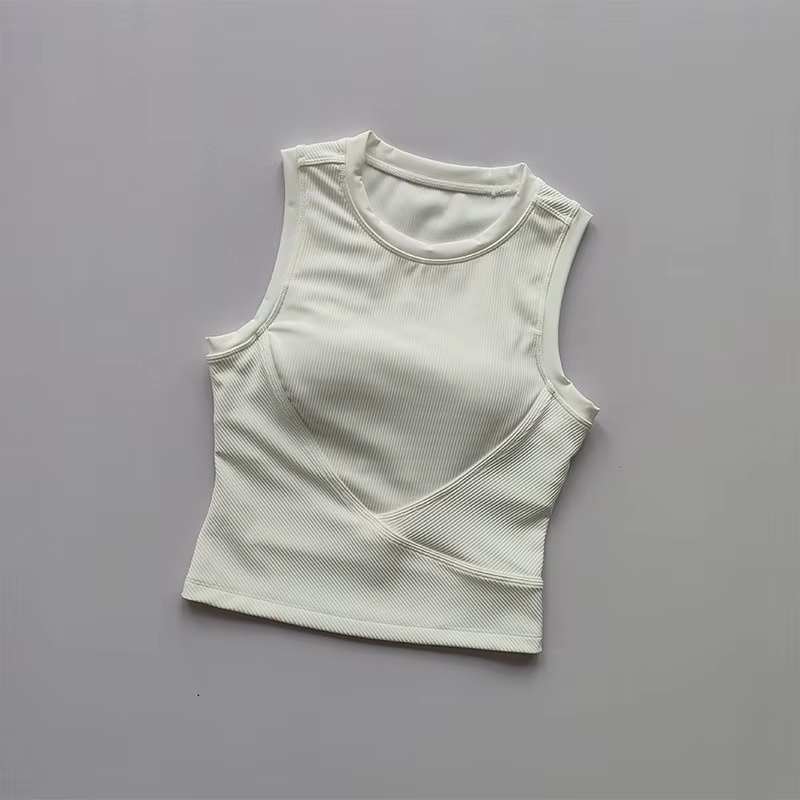 Débardeur de sport sans manches pour femme, séchage rapide, avec coussinet de poitrine, pour yoga, f