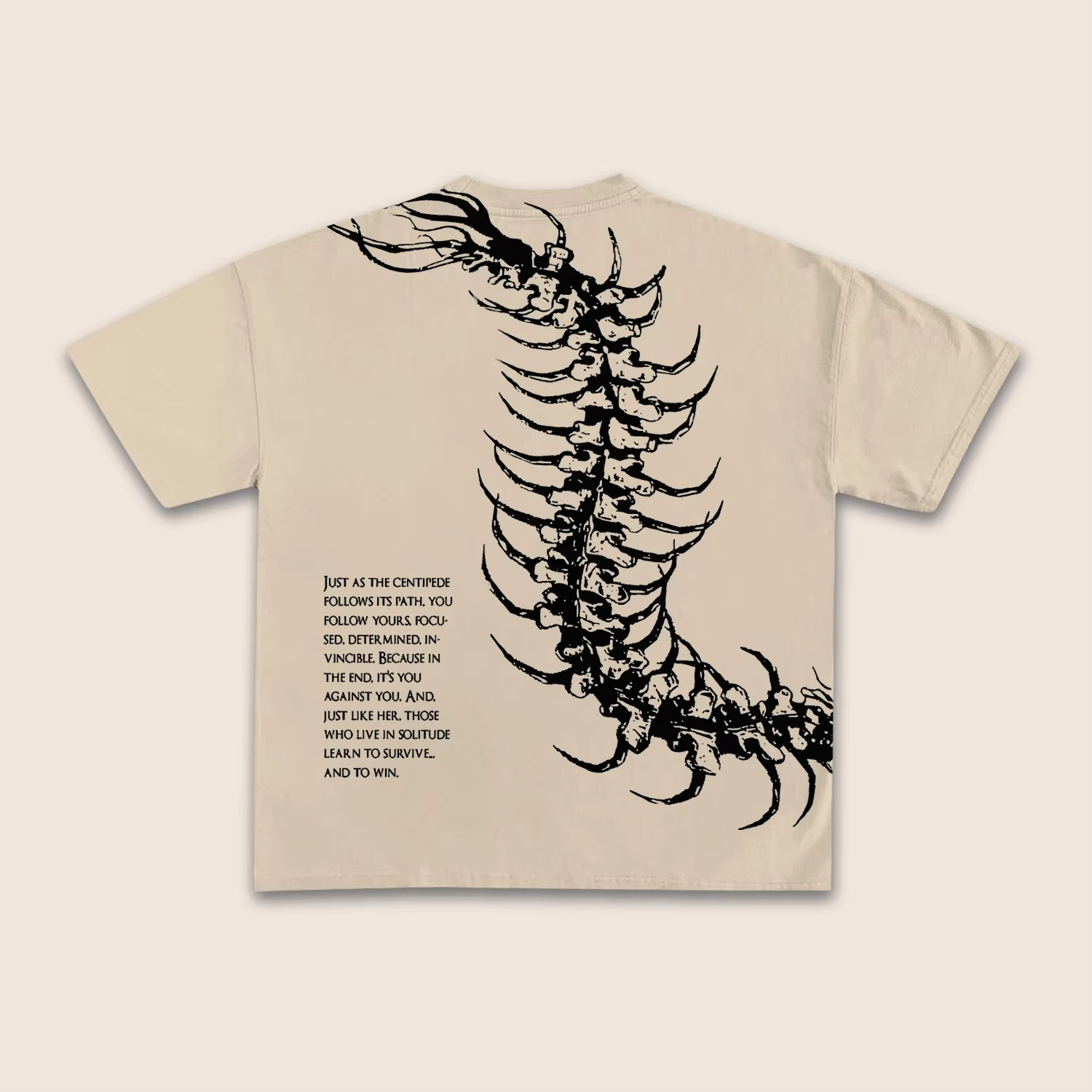 Vintage mille-pattes squelette graphique coton imprimé T-shirt hommes Y2K été manches courtes surdim