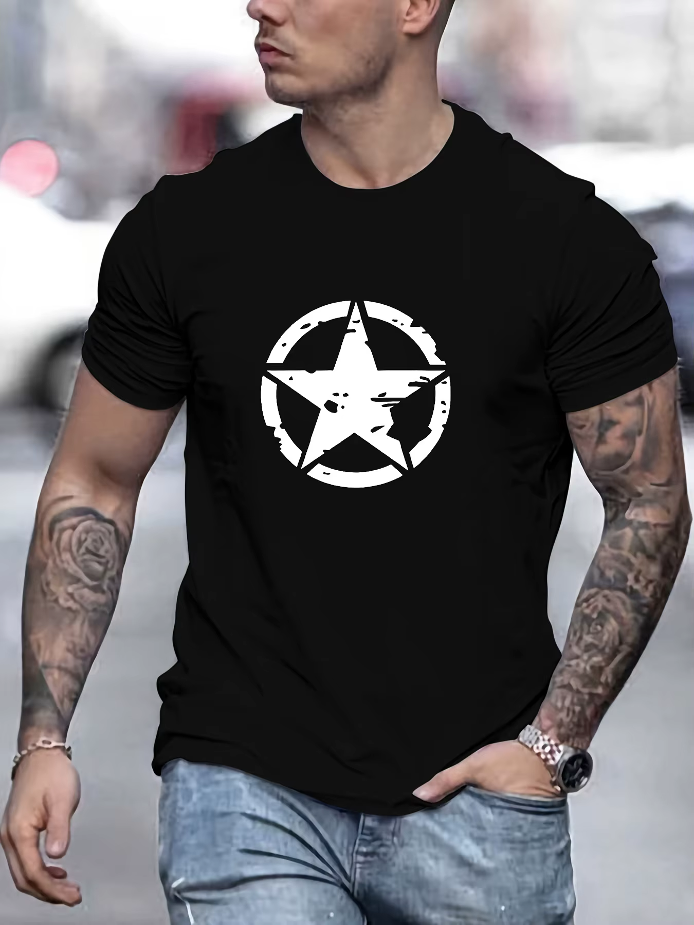 T-shirt à Manches Courtes et Col Rond pour Homme, Vêtement Confortable, Décontracté, Ample, Surdimen