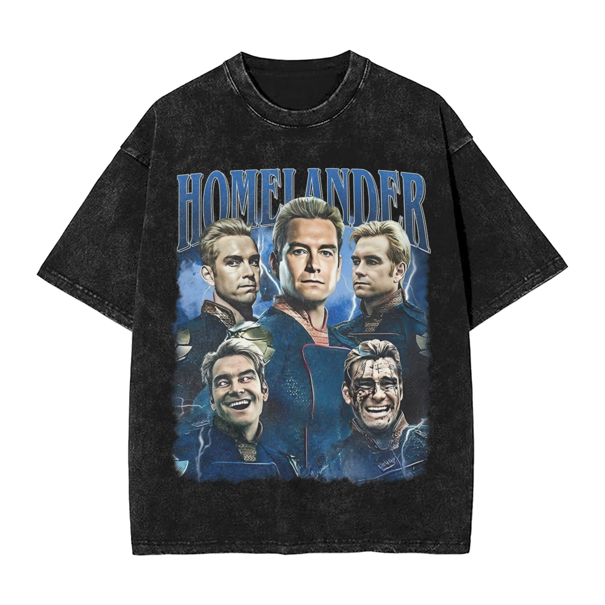 T-shirts délavés Homelander The Boys, T-shirt Streetwear à manches courtes avec motifs pour hommes e