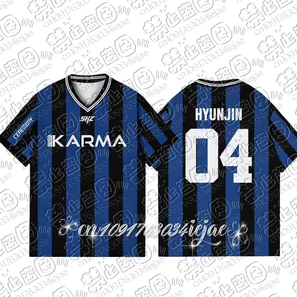 Kpop Stay Karma Album Fans TShirt Felix Bangchan Hyunjin Streetwear Sport décontracté surdimensionné