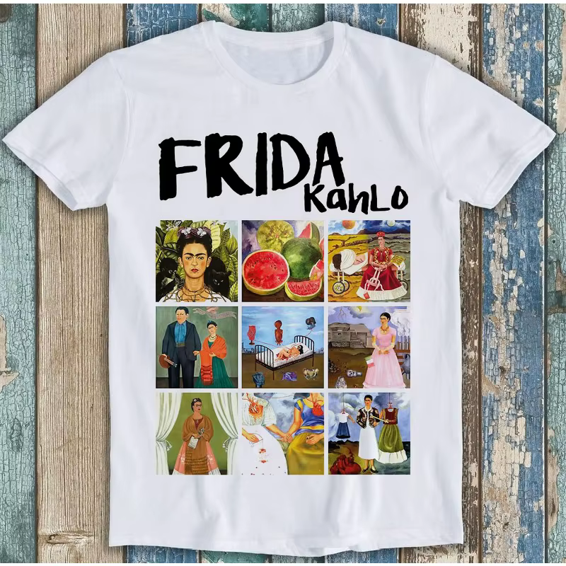 Frida Kahlo Artworks Paints Collage Édition limitée Best Seller Funny Meme Top Gift Tee T Shirt