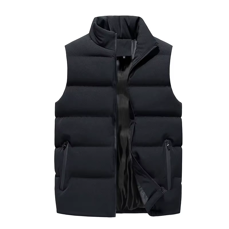 Gilet rembourré doux pour hommes, léger, élégant, gilet d'hiver pour hommes, chaud, coupe-vent, sans
