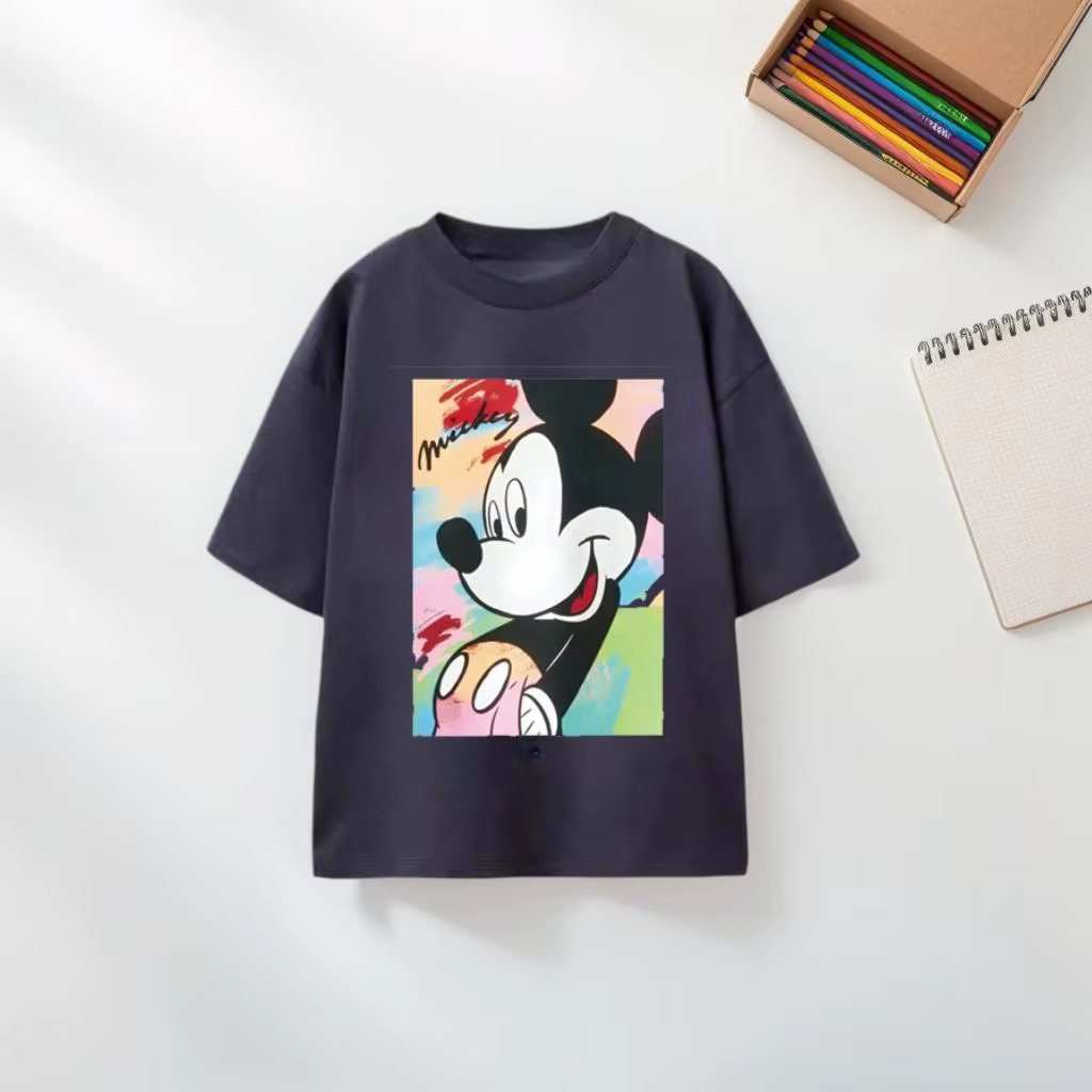 T-shirts de princesse Disney, vêtements d'été pour enfants, t-shirts à manches courtes, t-shirts pol