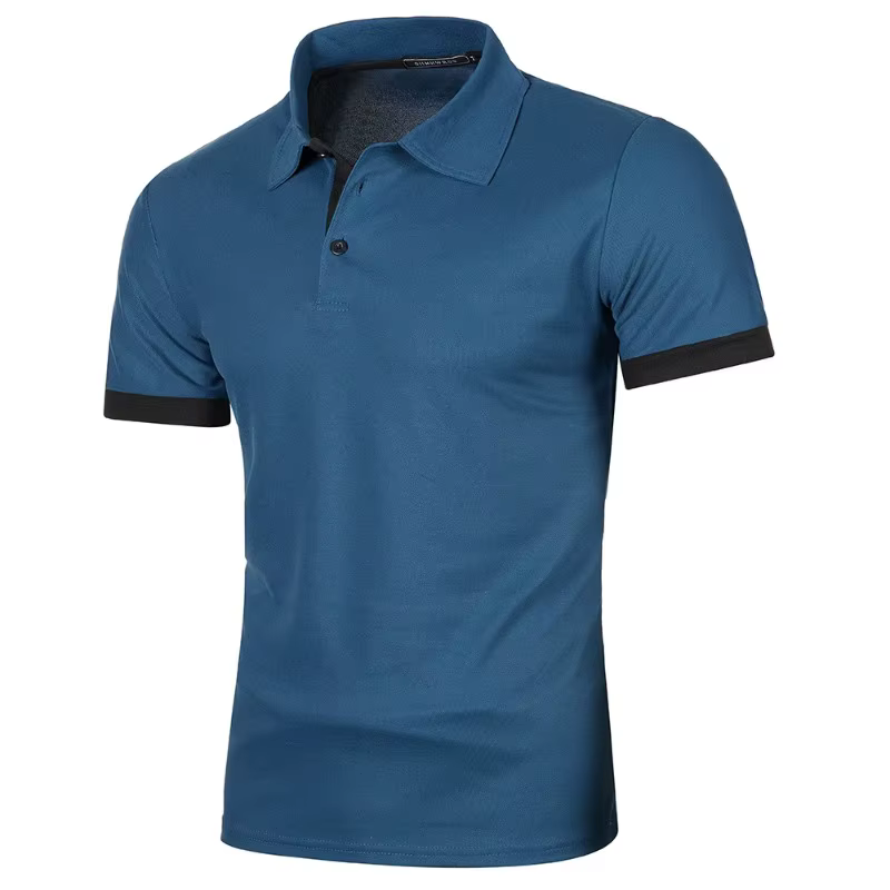 Polo à manches courtes pour hommes, couleur unie, Streetwear, t-shirts légers à revers pour hommes,