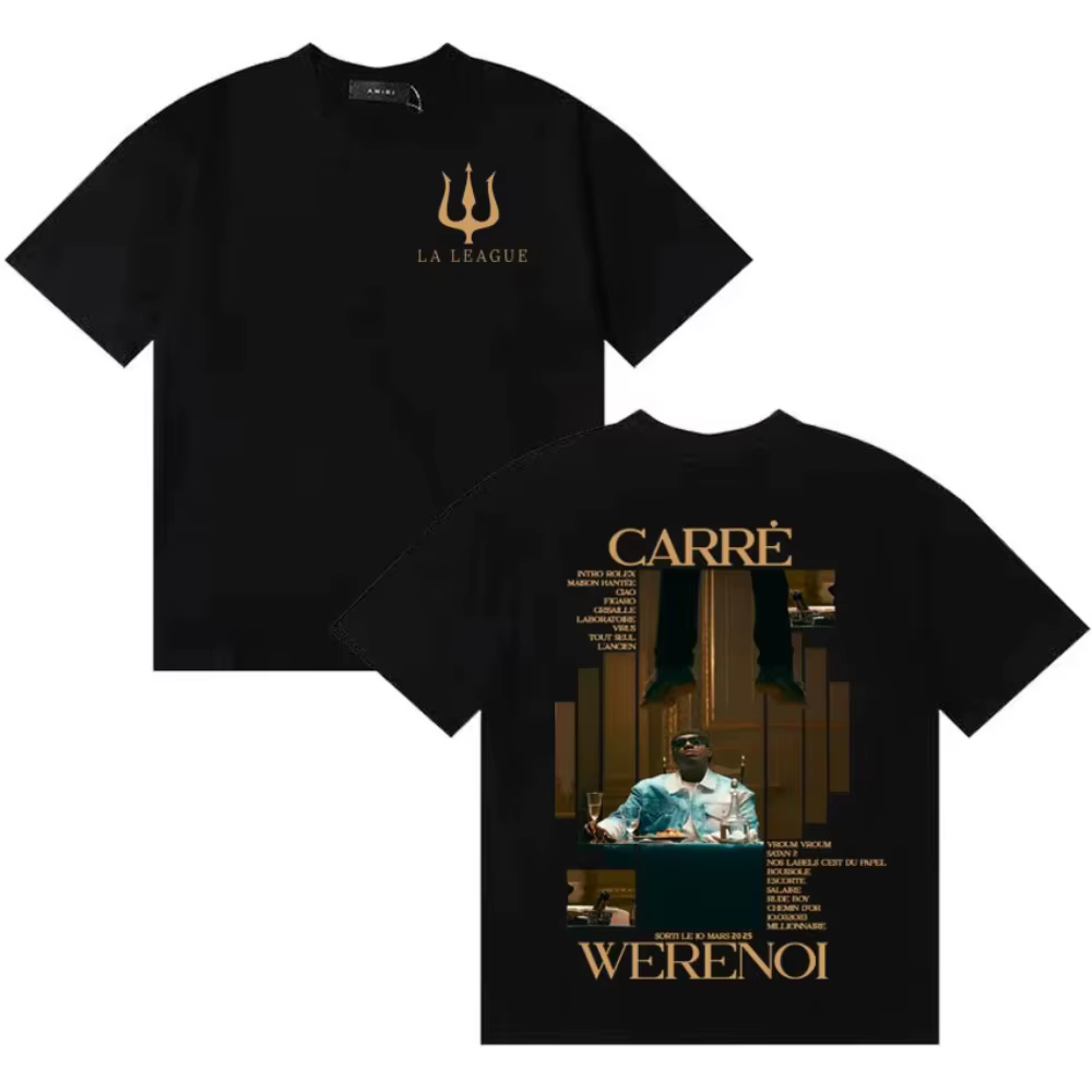 T-shirts Rapper WeRenoi Diamant Noir Style Vintage Hommes Femmes Y2K T-shirt Décontracté Oversize Ma