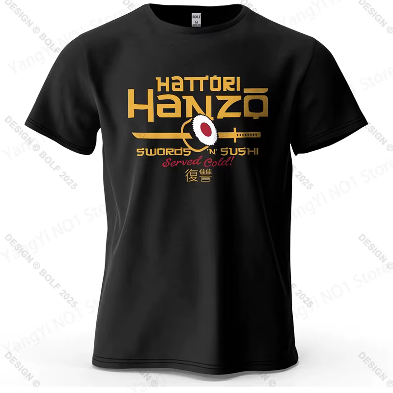 T-shirt imprimé Hattori Hanzo pour homme, 100 % coton, coupe oversize, motif anime, pour femme, haut