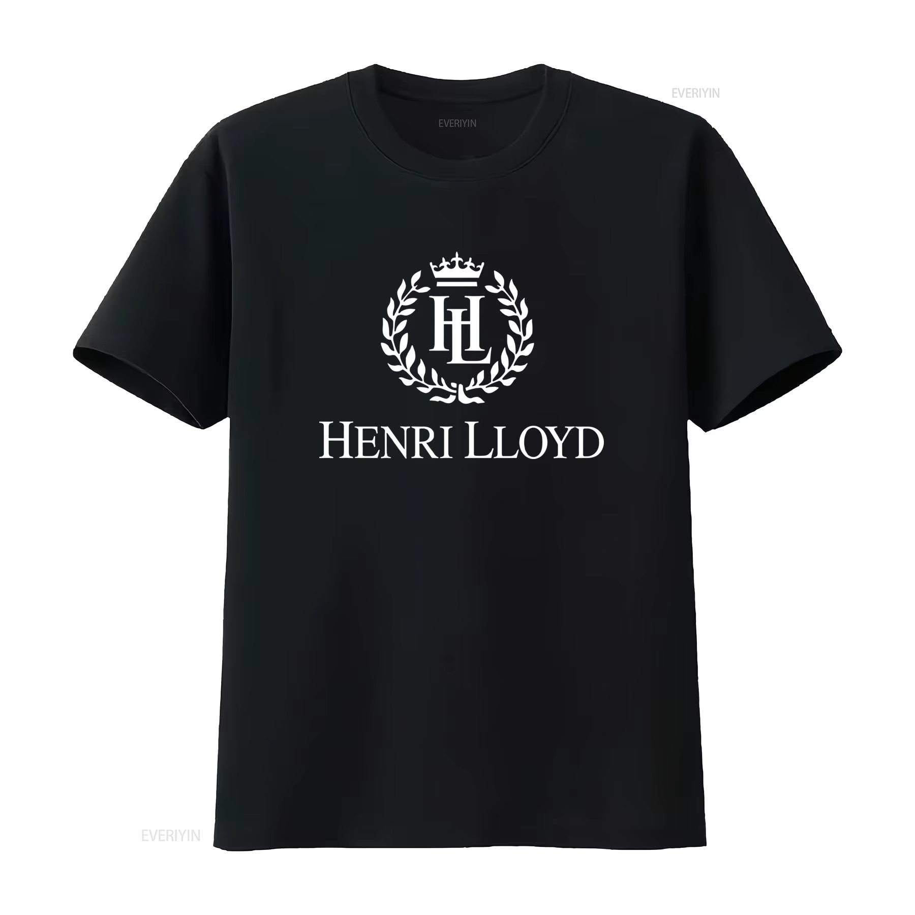 T-shirt noir avec Logo Henri Lloyd pour hommes, tailles S 5XL, long, vintage, lavé, doux, streetwear