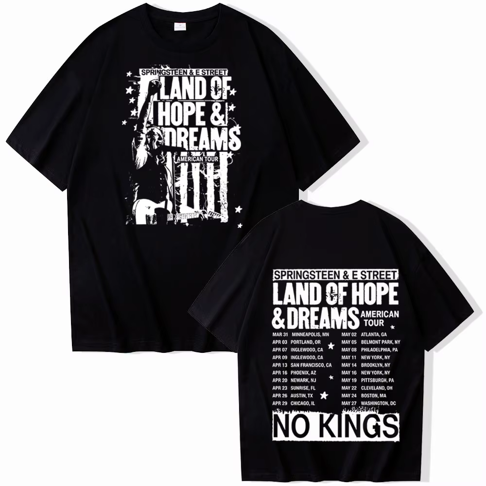 T-shirt Bruce Springsteen And E Street Tour 2026 pour homme et femme, chemise décontractée à manches